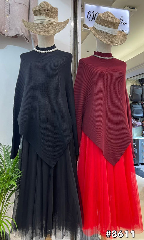 Women Cozy Knitted Turtleneck Batwing Sleeves